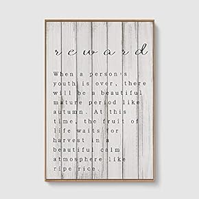 Framed Canvas Home Artwork Decoration Vintage Wood Canvas Wall Art for Living Room, Bedroom - 16x24 inches