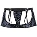 CHICTRY Men's Patent Leather Jockstraps Boxers Briefs Hollow Out Backless Bikini Underwear