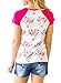 HOTAPEI Women Casual Floral Print Short Sleeve Pocket Tee Shirts Blouse Tops Pink XL