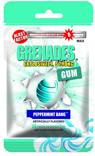 Grenades Gum - 30ct Bag - STRONG MINT GUM (Peppermint Bang)