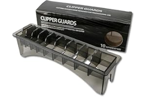 HuGuWdy Clipper Guard Holder，Clipper Holder with 10 Slots Barber Accessories Barber Supplies Professional Organizer Hair Clipper Guards Set Fits for Clipper Guard with Color Coded（1/16"-1"）
