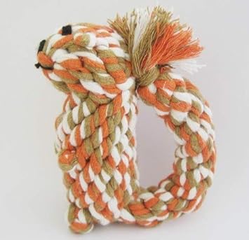 Foodie Puppies Durable Cotton Knot Puppy Chew Plush Rope Dental Chewing Molar Fun Teddy Bear Toy (Colour May Vary)