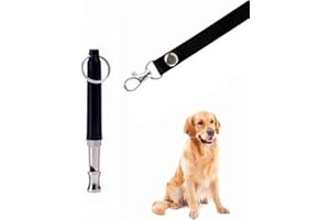 ESONLITOR Dog Whistle to Stop Barking, Adjustable Pitch Ultrasonic Training Tool Silent Bark Control for Dogs-1 Free Lanyard Strap with Pack of 1 PCS Pet Whistle