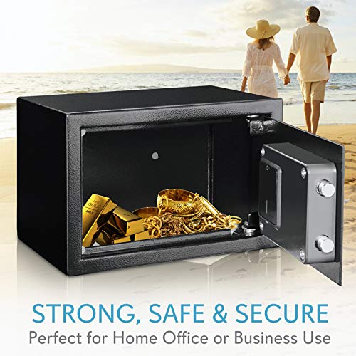 Home Security Electronic Lock Box Safe with Mechanical Override