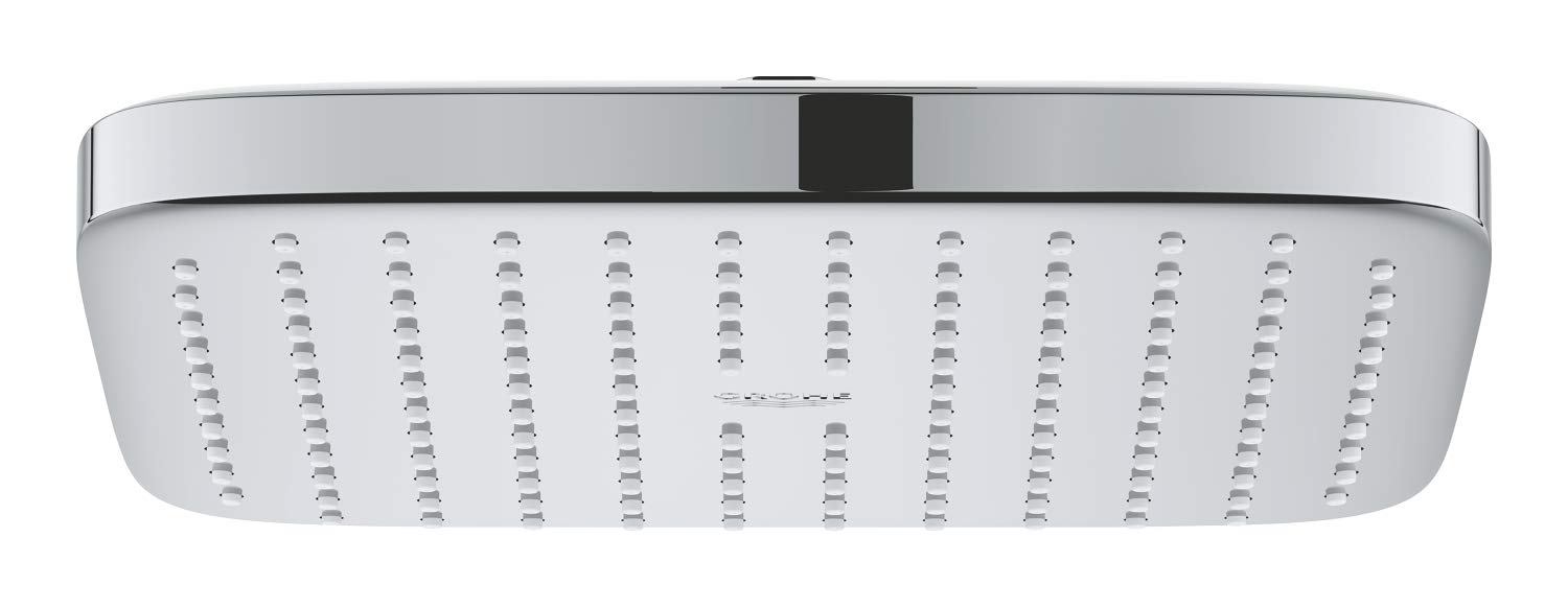 GROHE Vitalio Comfort 250 - Cube Shower Head with Relaxing Rain Spray (Anti-Limescale System, Min. Recommended Pressure 1.0 bar, Water Saving 9.5 l/min Flow Limiter), Size 25 x 25 cm, Chrome, 26695000