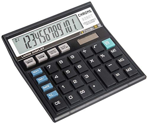Chrome 9230T- Box Check & Correct Basic Calculator 12 Digit with Tax Keys (Black) Chrome 9230T- Box Check & Correct Basic Calculator 12 Digit with Tax Keys (Black)