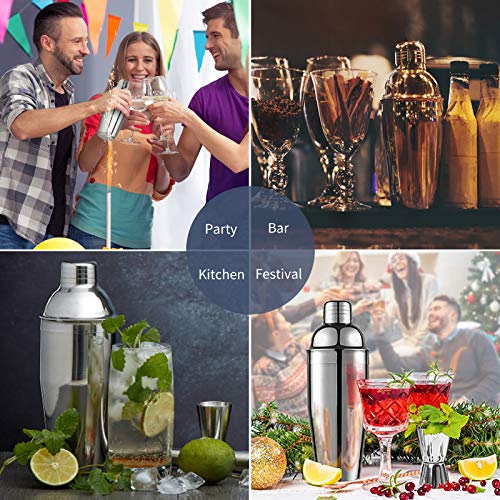 Cocktail-Shaker Set Barkeeper-Set 750 ml Edelstahl Martinischaker, 8-teiliges Barzubehör-Set Schusstischer/Hawthorne… – Bild 7