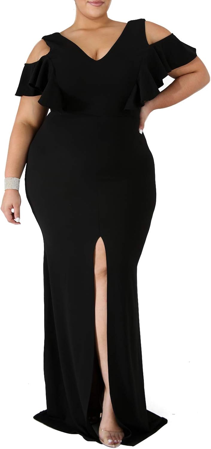 off shoulder fishtail dress