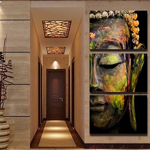 Anyutai 3Pcs/Lot Modern Splicing Buddha Canvas Print Oil Painting for Home Deco Artwork->Bluestone Buddha Statue