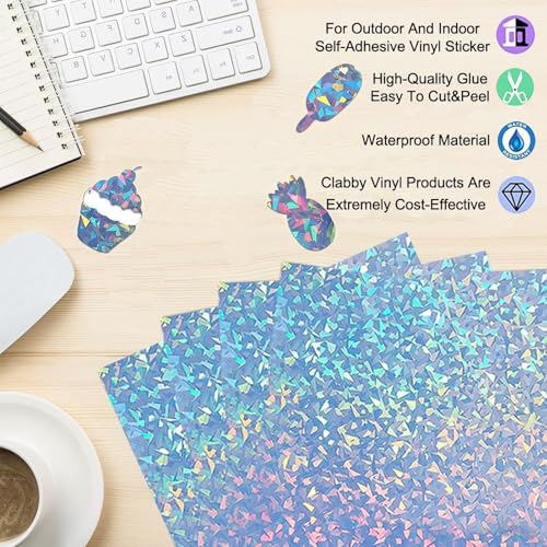 TOJUNE Bedruckbares Vinyl-Aufkleberpapier für Tintenstrahl- und Laserdrucker, A4, 21 x 29.7 cm, Wasserfest, Beliebiger Schnitt, Selbstklebende Rückseite (20 Stück) (Farbige Diamantstruktur) thumbnail 3