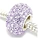 Sterling Silver Jan-Dec Birthstone Charm Beads Swarovski Crystal Elements fit All Charm Bracelets Women Girls Mother's Gifts