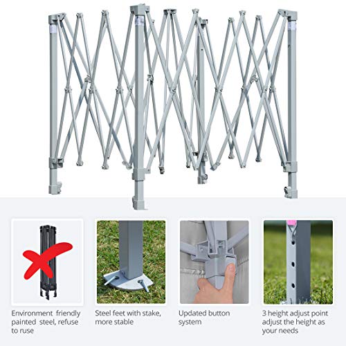 Quictent 10x10 Pop up Canopy Tent Commercial Instant Gazebo Party Tent Waterproof with Wheeled Carry Bag (White)