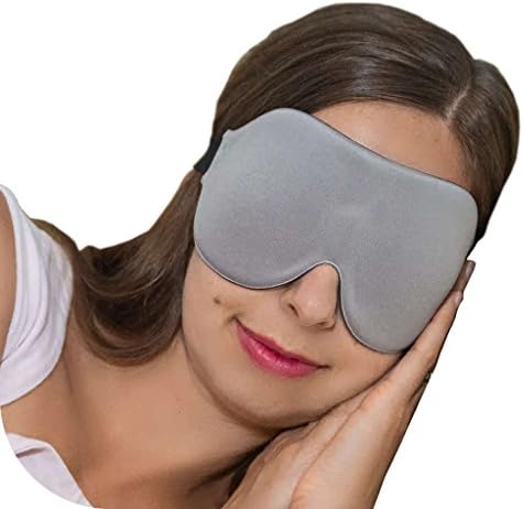 ComfyMed® Sleep Mask CM-EM17 - Best Night and Travel 3D Eye Mask for Men and Women (Gray)