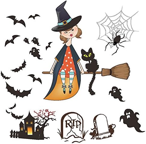 Home Decoration Hallowen Witch Horror Night Wall Sticker Home Decor For Hallowen Party