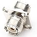 ANHAN RF Straight Adapter UHF Female to UHF Female Jack Adapter SO-239 SO239 Connector PL259 UHF VHF Antenna 4 Hole Flange Panel Mount connector 1Pack