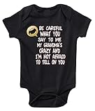 My Grandma's Crazy Funny One-piece Baby Bodysuit Clothes for Boys and Girls