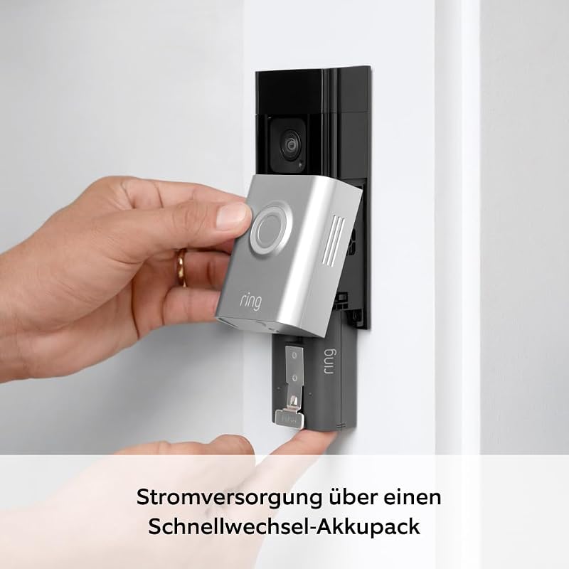 Akku-Videotürklingel Plus (Battery Doorbell Plus) | Videotürklingel mit 1536p HD-Kopf-bis-Fuß-Aufnahme, Selbstinstallation (5 Minuten) | Schnellwechsel-Akkupack I Privatsphäre-Einstellungen