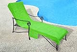 Pool Side 1000-Gram Chaise Cover, Pool lounge Chair Cover with 10-Inch Slip-on Back and Side Pocket Green