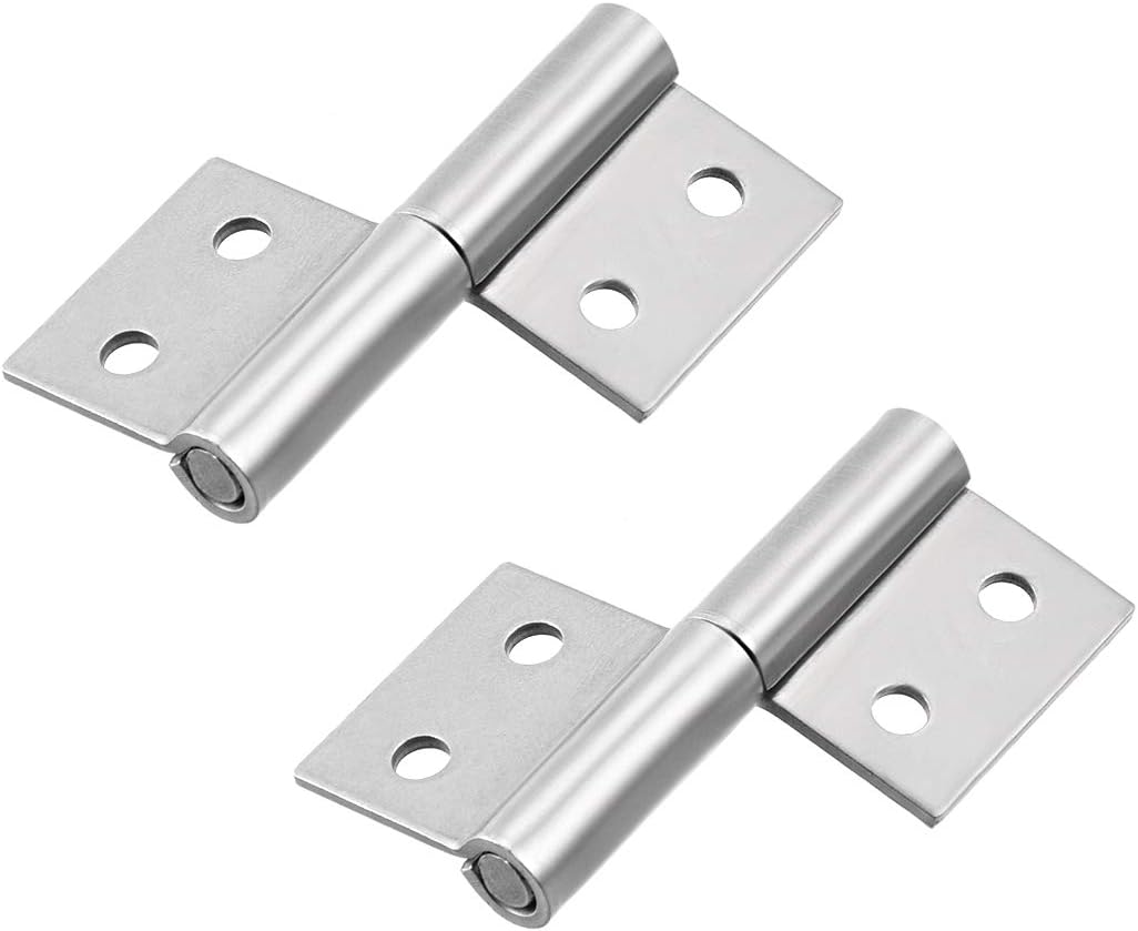 sourcing map 2-inch Long Steel Small Slip Joint Flag Hinge - Lift Off Right Handed Lid Door 2pcs, 2 inch,2 pcs(Right)