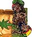 Rockin Gear Ashtray Intricate Polyresin Rasta Jamaicans Making Love on Marijuana Weed Leaf Stash Box Cigarette and Marijuana Ashtray