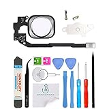 OmniRepairs-Home Button Flex Cable Replacement with Rubber Gasket, Screws (2) For iPhone 5s and iPhone SE and Repair Toolkit (Silver)