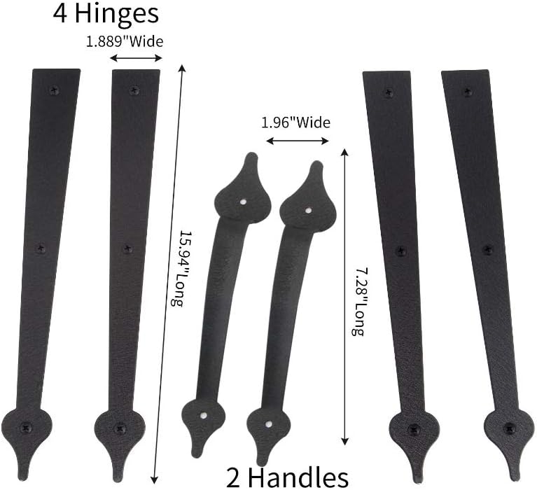 Hardwareset Hausscharniere Dekorationsset Schwarz Vocheer Garagentor