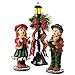 Extreme Fit Christmas Carolers and Lighted Streetlight Figurine Set of 3 - Indoor or Outdoor Holiday Decor