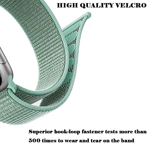 QIENGO For Apple Watch Band 38MM, Nylon iwatch strap, with Hook and Loop, Fastener Adjustable Closure, Replacement Band for iwatch Series 1/2/3, Nike+, Edition, Hermes, (38MM, Midnight Fog) - Thumbnail 3