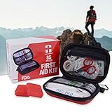 REBEBN DEFENDER First Aid Kit FDA Certifications for Home, Camping, Car - 85 Pieces (plus 2 pill cases)