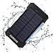 YOUNGFLY Dual 20000mAh Solar Charger Sunpower Panel Power Bank Waterproof, Dust-Proof and Shock-Resistant Led Light, With Compass + USB Cable + Hook (Blue)