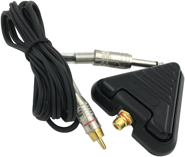 EZTAT2 Delta Trilateral Premium Tattoo Foot Pedal Switch Black With RCA Clip Cord