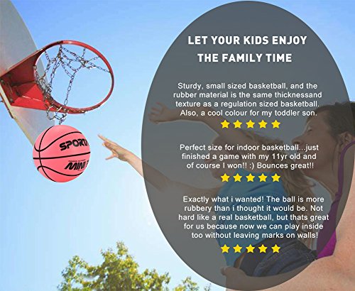 FunHut Basketball Small Light Mini Basketball Toy in Playground or Pool 3 Pcs Children's Toddler 5'' Basketball (blue&green&pink) with a Blue Pump