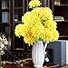 XYXCMOR 2 Pack 18 Heads Artificial Fake Mums Silk Autume Flowers Bouquet Arrangements Home Garden Dining Table Windowsill Wedding Christmas Party Cemetery Centerpiece Decor Yellow
