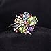 JewelryPalace Women's 3ct Blue Topaz Flower Cocktail Engagement Ring 925 Sterling Silver