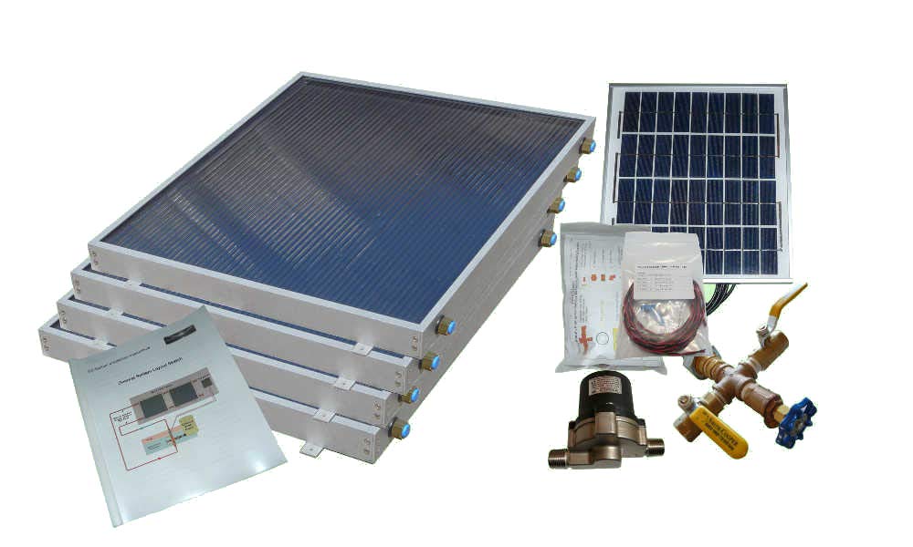 Complete 4 Panel Ez Connect Hybrid Solar Water Heater Kit