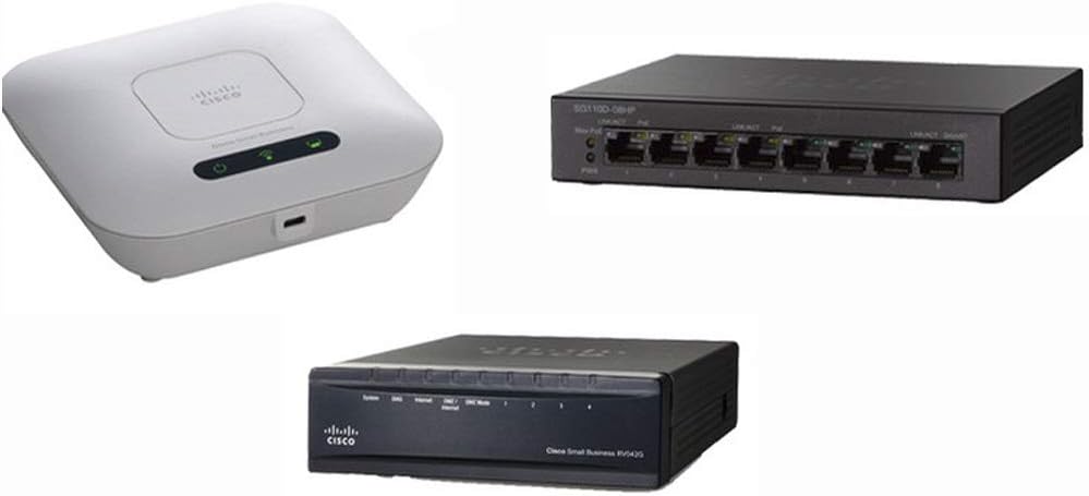 Cisco WAP121 Access Point + Cisco SG110D-08HP Switch PoE + RV042G Router