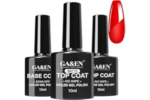 GA&EN No Wipe Gel Matte Mirror Top Coat Base Coat LED Lamp Needed Quick Dry Long Lasting Gloss Clear Resin Polish Nail Art Glue For Home And Salon Use