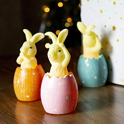 Easter and Spring Décor,Vanthylit Set of 3 LED Bunnies Figurine Statue