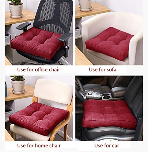 Uther Square Pillow Chair Pad Thickened Tatami Cushion Indoor Outdoor Office Pad (Burgundy,40x40cm)