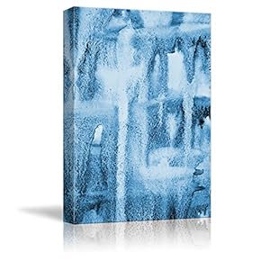 Canvas Wall Art - Abstract Blue Icicles - Giclee Print Gallery Wrap Modern Home Art Ready to Hang - 12x18 inches