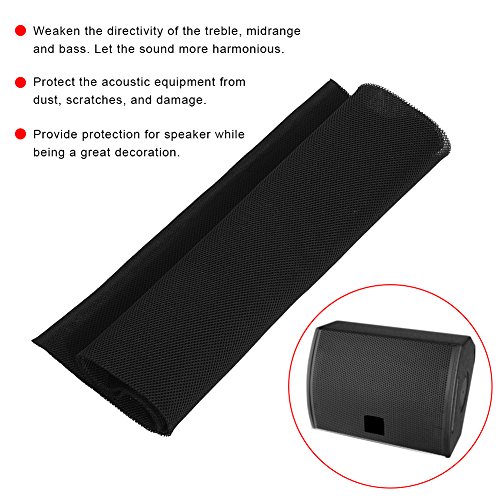 Tihebeyan Speaker Cloth Stereo Grill Mesh Fabric, Speaker Grill Cloth Stereo Mesh Fabric Dustproof Speaker Mesh Cloth Protective Grille Cover for Stereo Audio Speaker Repair 140cm x 50cm(Black)