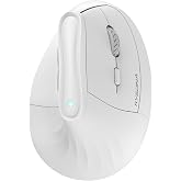 KYSONA Ergonomic Mouse Wireless, Bluetooth Vertical Mouse, 5-Level Adjustable DPI, 2.4G Silent Switch Mice for Windows, MacOS, IPadOS, Laptop, PC, White