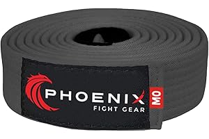 Phoenix Fight Gear Adult BJJ Belt for Jiu Jitsu, Brazilian Jiu Jitsu Belt with Ranking Sleeve Bar, IBJJF Competition Approved