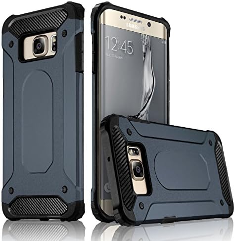 For Samsung Galaxy S6 edge plus Case, Samcore Dural Layers Protective Shockproof Rubber Rugged Case Cover for Samsung Galaxy S6 edge plus [NAVY BLUE/BLACK]