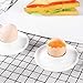 ComSaf Porcelain Egg Cups Plates with Base, Soft Boiled Egg Cup Holders White, Pack of 6