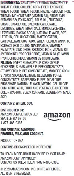 AMAZON GROCERY, MIXED BERRY FRUIT & GRAIN CEREAL BAR, 1.3 OZ, 8 CT