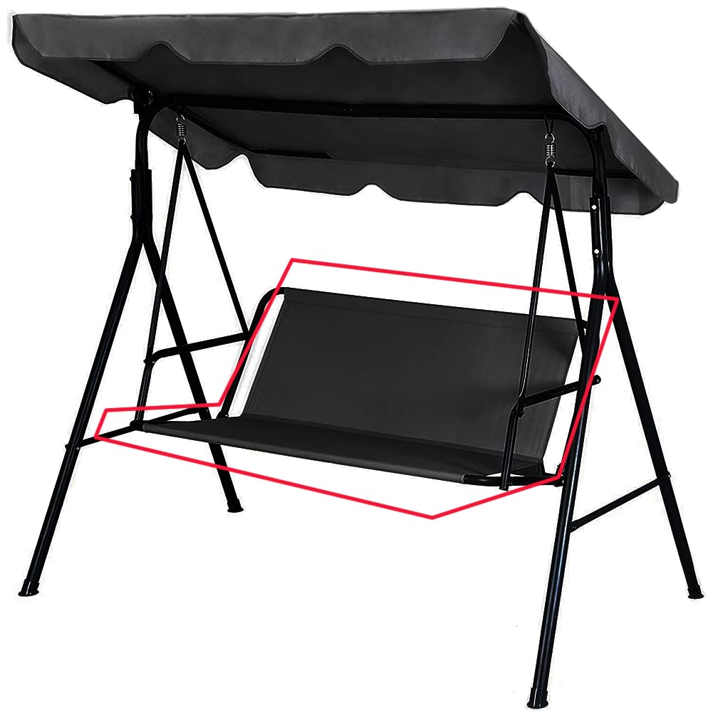 Replacement Garden Swing Seat Cover, Durable 600D Oxford Fabric Garden Swing Chair Cover Outdoor, Fit for 2 and 3 Seater Swing Chair 158 x 52 x 52cm Black