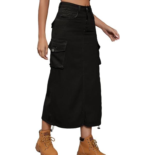Amazon.com: Women's Y2K Retro Cargo Maxi Skirt Vintage Slit