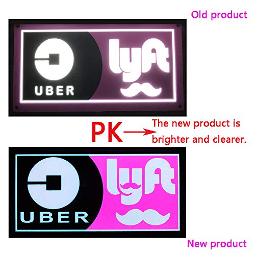 WYEWYE Uber Sign, LED Logo Light Sticker Glow Decal Accessories Removable, Uber Glowing Sign for Car Taxi Driver, Uber Sign 3.5 M USB Interface Power Cord - Thumbnail 3