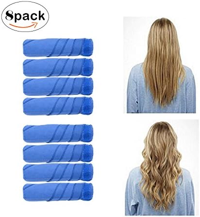Nighttime Hair Curlers- 8 Pcs Sleeping Hair Curler Set Hair Rollers for Short or Long Hair
